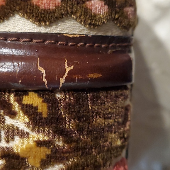 Tano Of Madrid Tapestry & Leather Handbag - Picture 5 of 6